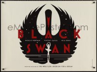 1g0573 BLACK SWAN teaser DS British quad 2010 Portman, cool art of white dancer in swan by La Boca!