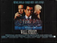 1g0593 WALL STREET British quad 1988 Michael Douglas, Charlie Sheen, Daryl Hannah, Oliver Stone!