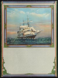 1g0298 CLIPPERSHIP ARISTIDES calendar sample 1936 art of ship at sea by Arthur E. Bracy!