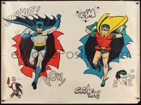 1g0032 BATMAN 40x54 commercial poster 1966 art of The Caped Crusader & Robin + Joker and Penguin!