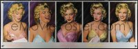 1g0038 MARILYN MONROE 26x74 commercial poster 1987 RGB, five portraits wearing colorful outfits!