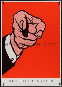 1g0290 ROY LICHTENSTEIN finger pointing style 28x40 Italian commercial poster 1989 cool pop art!