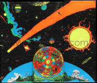 1g0042 SIGNS OF THE ZODIAC 82x97 commercial poster 1971 blacklight, planets, an asteroid and a sun!