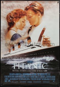 1g0044 TITANIC 40x58 French commercial poster 1997 DiCaprio & Kate Winslet over ship, Sonis!