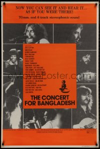 1g1134 CONCERT FOR BANGLADESH 1sh 1972 Dylan, Harrison, 70mm & stereophonic, Colby Printing Co.!