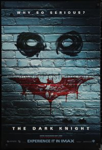 1g1142 DARK KNIGHT teaser 1sh 2008 why so serious? graffiti image of the Joker's face, IMAX version!