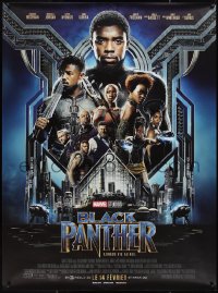 1g0101 BLACK PANTHER advance French 1p 2018 Chadwick Boseman in the title role as T'Challa + cast!