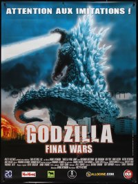 1g0115 GODZILLA FINAL WARS French 1p 2005 cool Noriyoshi Ohrai art of the giant rampaging monster!