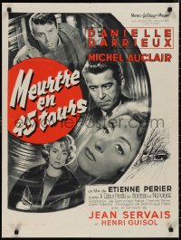 1g0828 MURDER AT 45 RPM French 24x32 1959 Meurtre en 45 Tours, Danielle Darrieux, French!