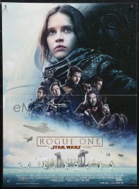 1g0853 ROGUE ONE French 16x22 2016 A Star Wars Story, Felicity Jones, cast montage, Death Star!