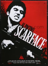 1g0857 SCARFACE French 17x23 R2013 Al Pacino as Tony Montana with gun, Brian De Palma, Oliver Stone