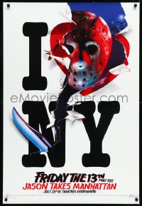 1g1183 FRIDAY THE 13th PART VIII recalled teaser 1sh 1989 Jason Takes Manhattan, I love NY in August!