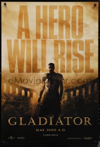 1g1194 GLADIATOR teaser DS 1sh 2000 a hero will rise, Russell Crowe, directed by Ridley Scott!