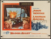 1g0880 BLOOD ALLEY 1/2sh 1955 John Wayne, Lauren Bacall in China, directed by William Wellman!
