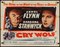 1g0893 CRY WOLF style A 1/2sh 1947 Barbara Stanwyck's husband dies & his uncle is Errol Flynn!
