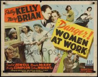1g0894 DANGER WOMEN AT WORK 1/2sh 1943 Patsy Kelly, Mary Brian, Isabel Jewell, WWII!