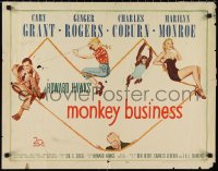1g0920 MONKEY BUSINESS 1/2sh 1952 Cary Grant, Ginger Rogers, Charles Coburn, sexy Marilyn Monroe!