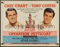 1g0925 OPERATION PETTICOAT 1/2sh 1959 great artwork of Cary Grant & Tony Curtis on pink submarine!