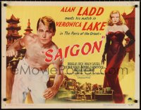 1g0934 SAIGON style B 1/2sh 1948 barechested Alan Ladd & sexy Veronica Lake in red dress, ultra rare!
