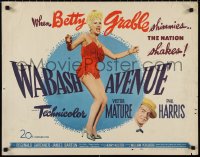 1g0948 WABASH AVENUE style B 1/2sh 1950 Betty Grable & Victor Mature, cool musical artwork!