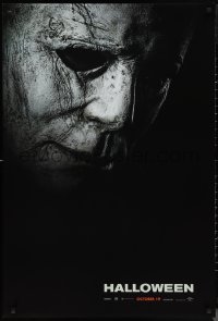 1g1209 HALLOWEEN teaser DS 1sh 2018 Jamie Lee Curtis, close-up image of Michael Meyers!