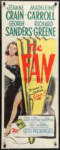 1g0985 FAN insert 1949 full-length art of sexy Jeanne Crain, directed by Otto Preminger!