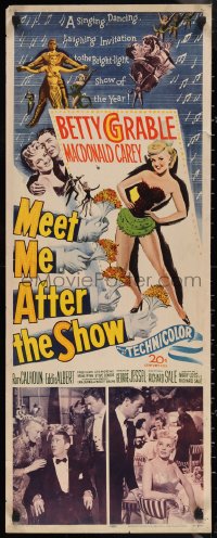 1g1023 MEET ME AFTER THE SHOW insert 1951 artwork of sexy dancer Betty Grable & top cast members!