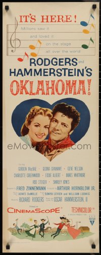 1g1032 OKLAHOMA insert 1956 Gordon MacRae, Shirley Jones, Rodgers & Hammerstein musical!