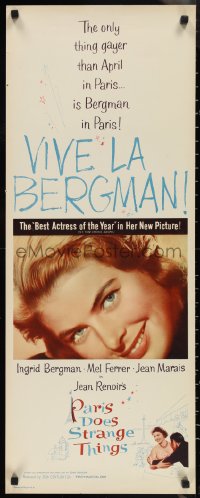 1g1034 PARIS DOES STRANGE THINGS insert R1960s Jean Renoir's Elena et les hommes, Ingrid Bergman