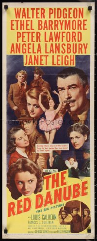 1g1040 RED DANUBE insert 1949 Janet Leigh, Angela Lansbury, Ethel Barrymore, Walter Pidgeon, Lawford!