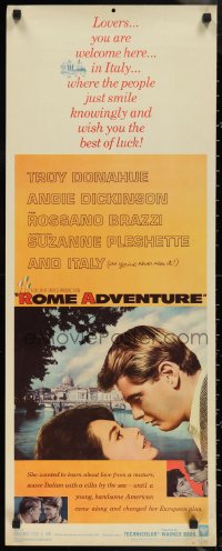 1g1043 ROME ADVENTURE insert 1962 Troy Donahue, Suzanne Pleshette & Angie Dickinson in Italy!