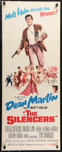 1g1054 SILENCERS insert 1966 different art of Dean Martin & the sexy Slaygirls!