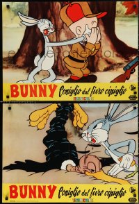 1g0745 BUNNY CONIGLIO DAL FIERO CIPIGLIO set of 8 Italian 19x26 pbustas 1963 Bugs Bunny!