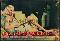 1g0764 UNTAMED YOUTH Italian 19x27 pbusta 1957 sexy bad girl Mamie Van Doren in house of correction!