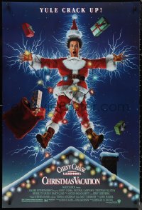 1g1323 NATIONAL LAMPOON'S CHRISTMAS VACATION DS 1sh 1989 Consani art of Chevy Chase, yule crack up!