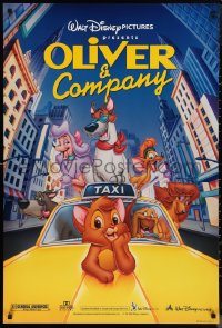 1g1334 OLIVER & COMPANY DS 1sh R1996 Disney cartoon cats & dogs in New York City!