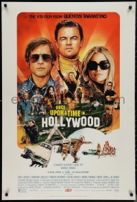 1g1339 ONCE UPON A TIME IN HOLLYWOOD advance DS 1sh 2019 Tarantino, DiCaprio, Chorney art, w/ rating