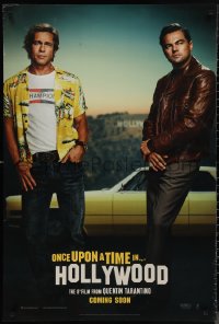 1g1337 ONCE UPON A TIME IN HOLLYWOOD int'l teaser DS 1sh 2019 Pitt and Leonardo DiCaprio, Tarantino!