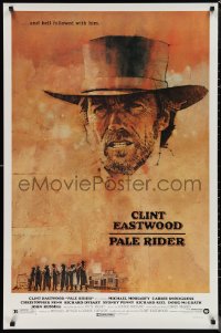 1g1342 PALE RIDER 1sh 1985 close-up artwork of cowboy Clint Eastwood by C. Michael Dudash!