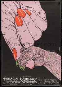 1g0569 ROSEMARY'S BABY Polish 27x38 1984 Roman Polanski, different art of hands by Andrzej Pagowski!