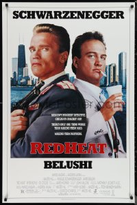 1g1374 RED HEAT 1sh 1988 great image of cops Arnold Schwarzenegger & James Belushi!