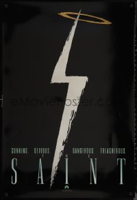 1g1399 SAINT foil teaser 1sh 1997 Val Kilmer, Elisabeth Shue, cool silver lightning bolt design!