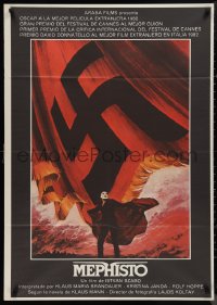 1g0639 MEPHISTO Spanish 1982 Istvan Szabo, art of Klaus Maria Brandauer w/ huge swastika behind him.