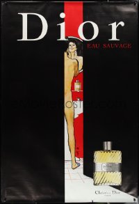 1g0011 CHRISTIAN DIOR DS 47x69 French advertising poster 1979 Rene Gruau art of naked man shaving!
