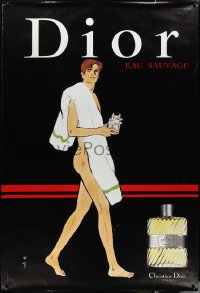 1g0010 CHRISTIAN DIOR DS 47x69 French advertising poster 1979 Rene Gruau art of naked man with towel!
