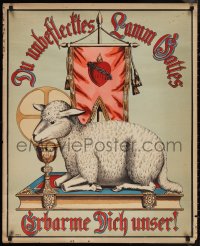 1g0321 DU UNBEFLECKTES LAMM GOTTES 29x36 German special poster 1900s Sacred Heart & lamb!