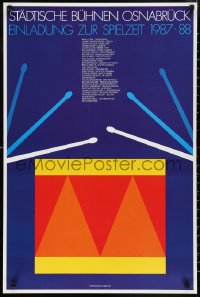 1g0471 EINLADUNG ZUR SPIELZEIT 1987-88 22x33 German stage poster 1987 art of a drum by Per Arnoldi!