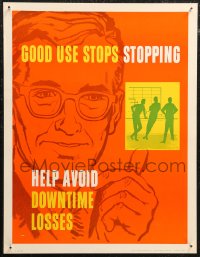 1g0378 GOOD USE STOPS STOPPING 17x22 motivational poster 1950s Elliott Service Company!