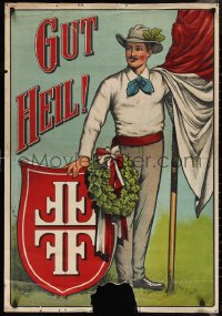 1g0333 GUT HEIL 25x37 German special poster 1900s Thiele full-length art of man!