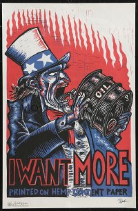 1g0335 HASH MARIHUANA & HEMP MUSEUM 12x19 Dutch special poster 2000s Jim Pollock art of Uncle Sam!